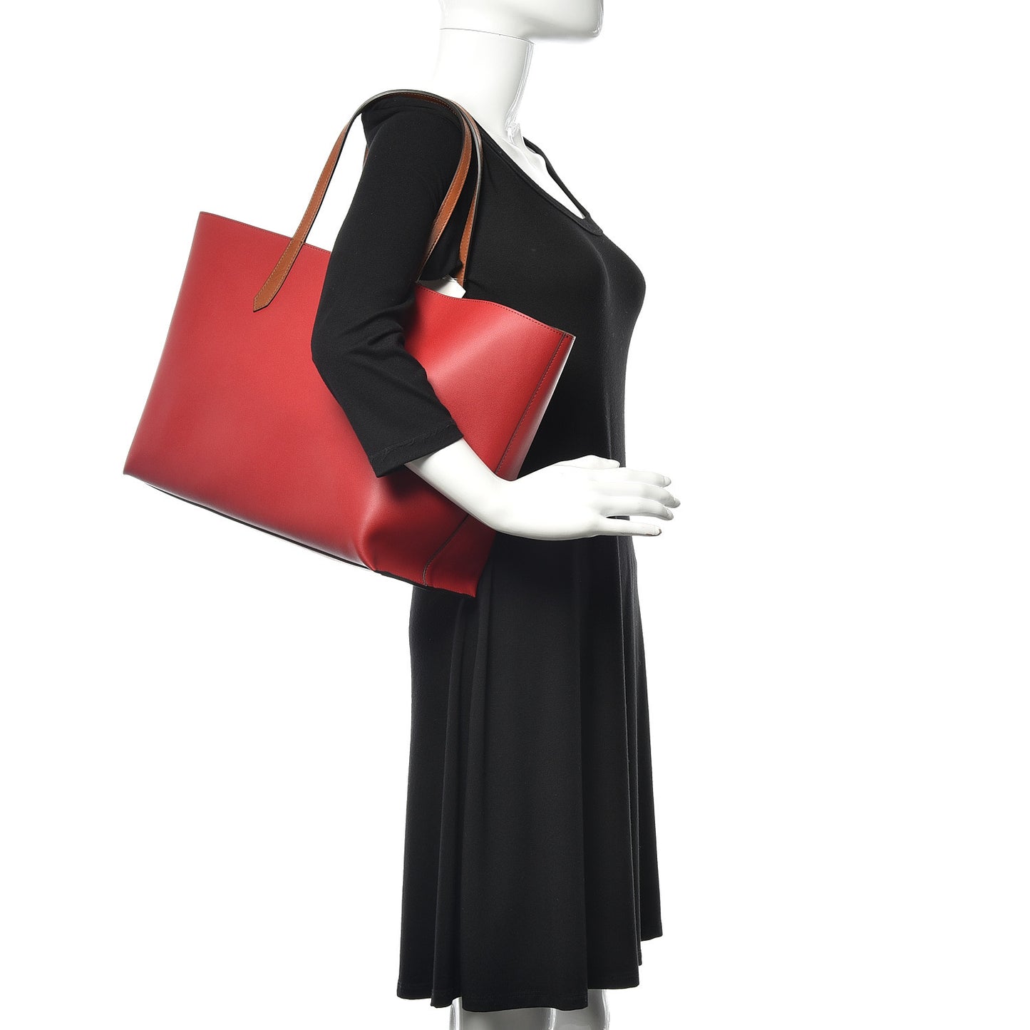 Calfskin Medium GV Shopper Tote Dark Red