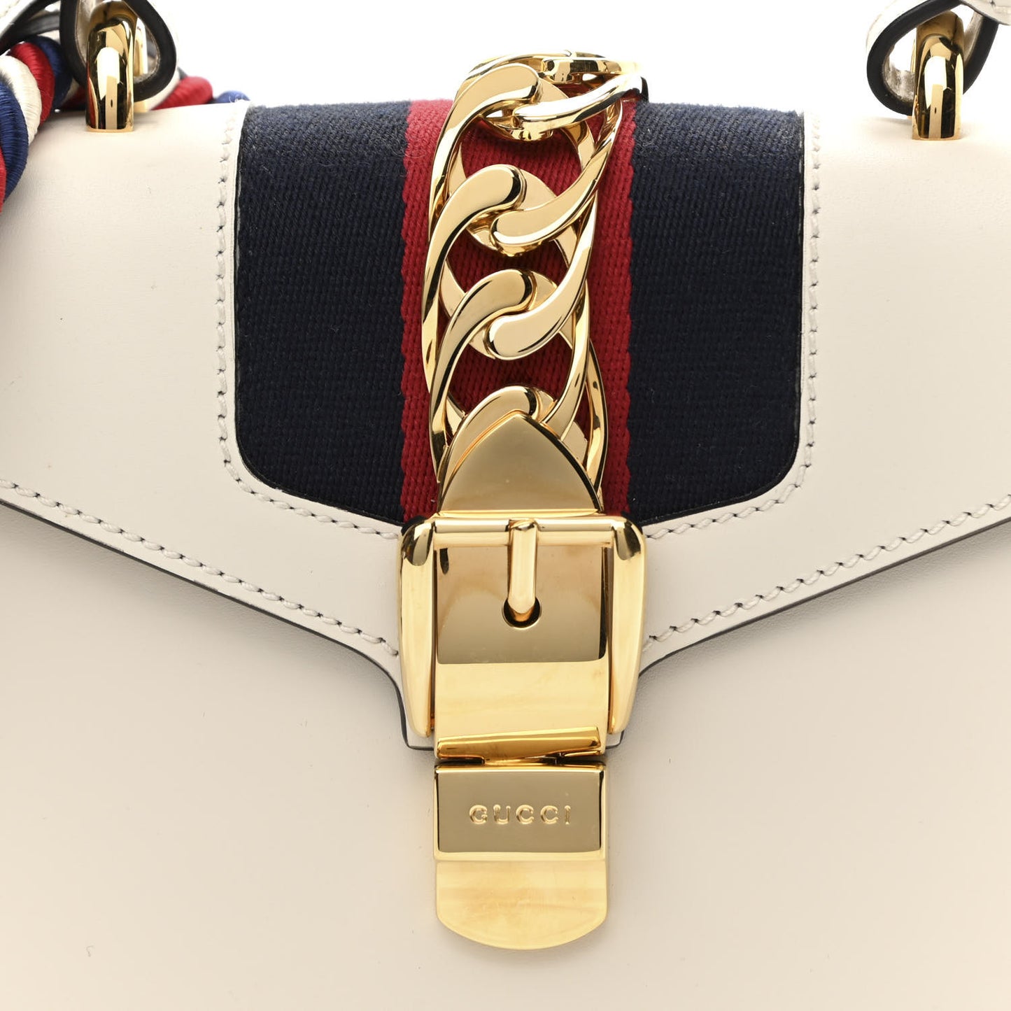 Calfskin Mini Sylvie Top Handle Bag White