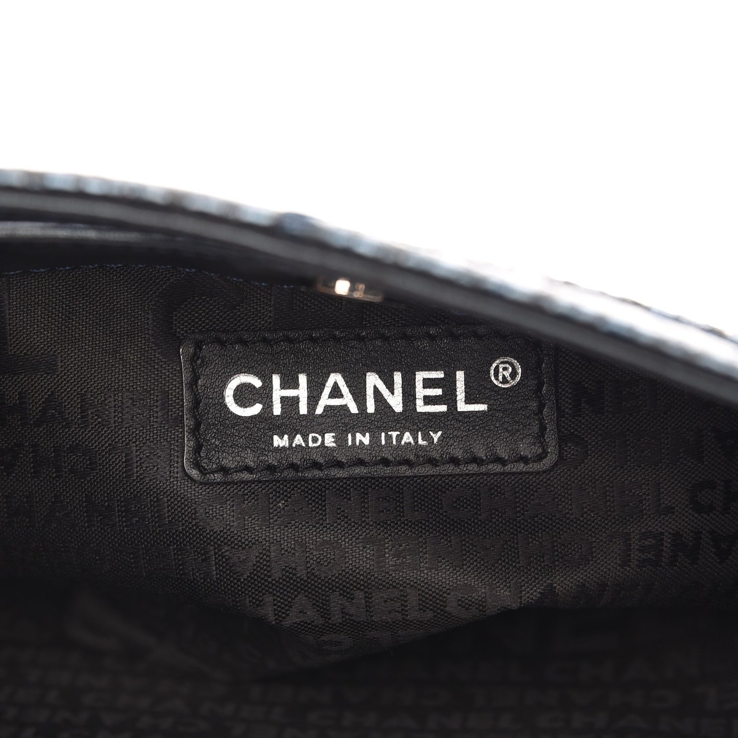 Metallic Python Clutch Dark Blue