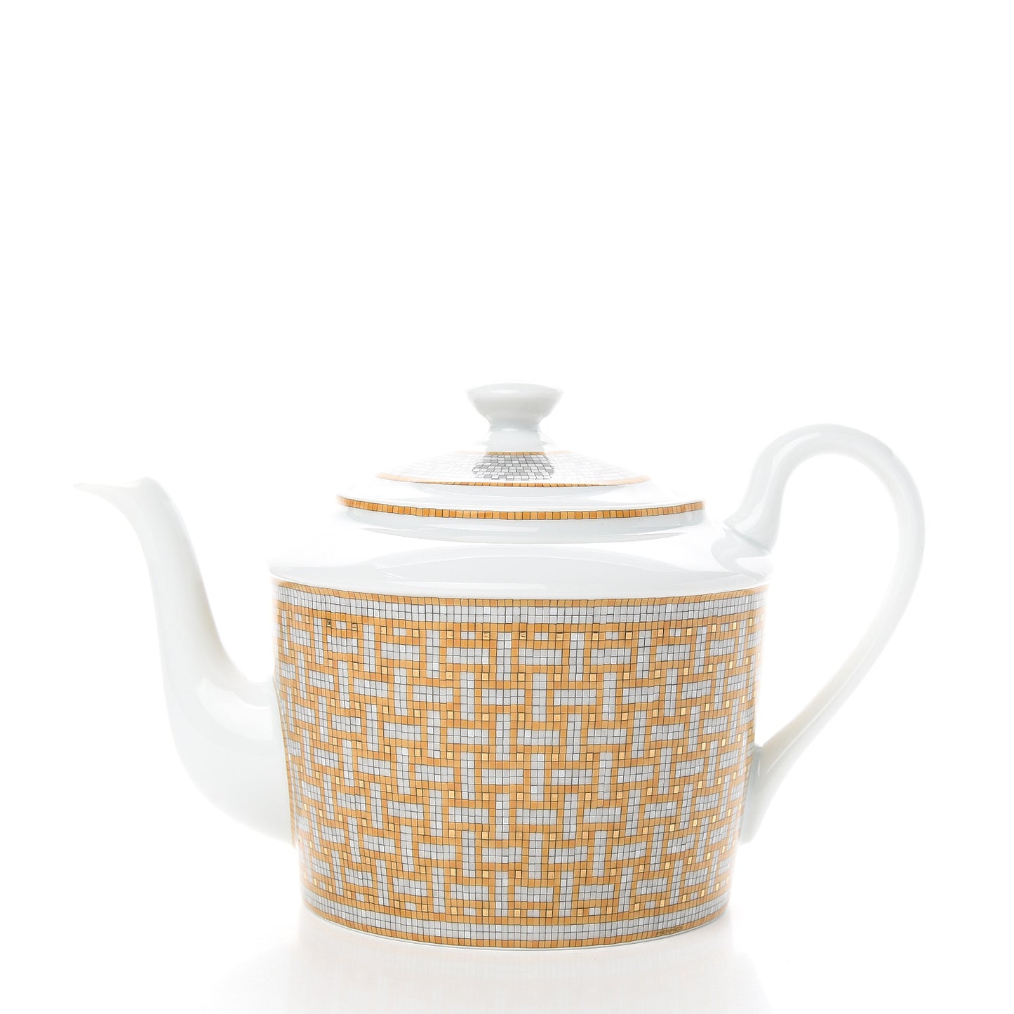 Porcelain 24 Gold Mosaique Teapot Cup Set Gold
