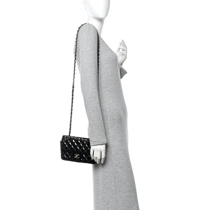 Chanel Patent Calfskin Quilted Mini Rectangular Flap Black 2 of 10