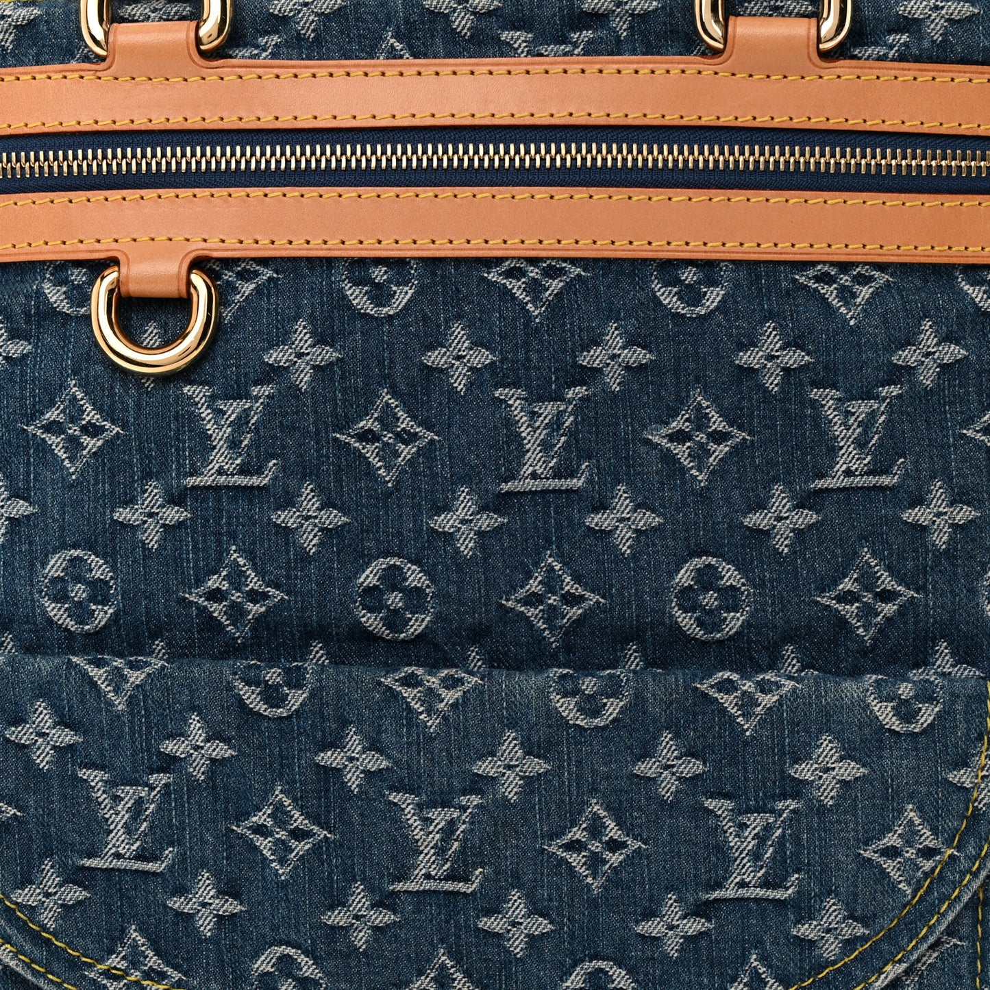 Monogram Denim Sac Plat Blue