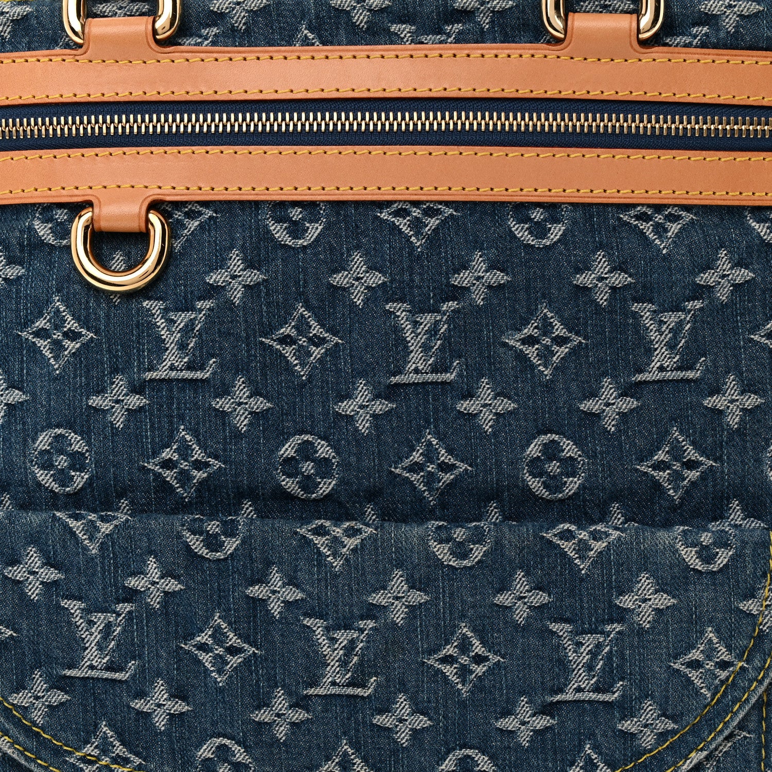 Louis Vuitton Monogram Denim Sac Plat Blue 8 of 12