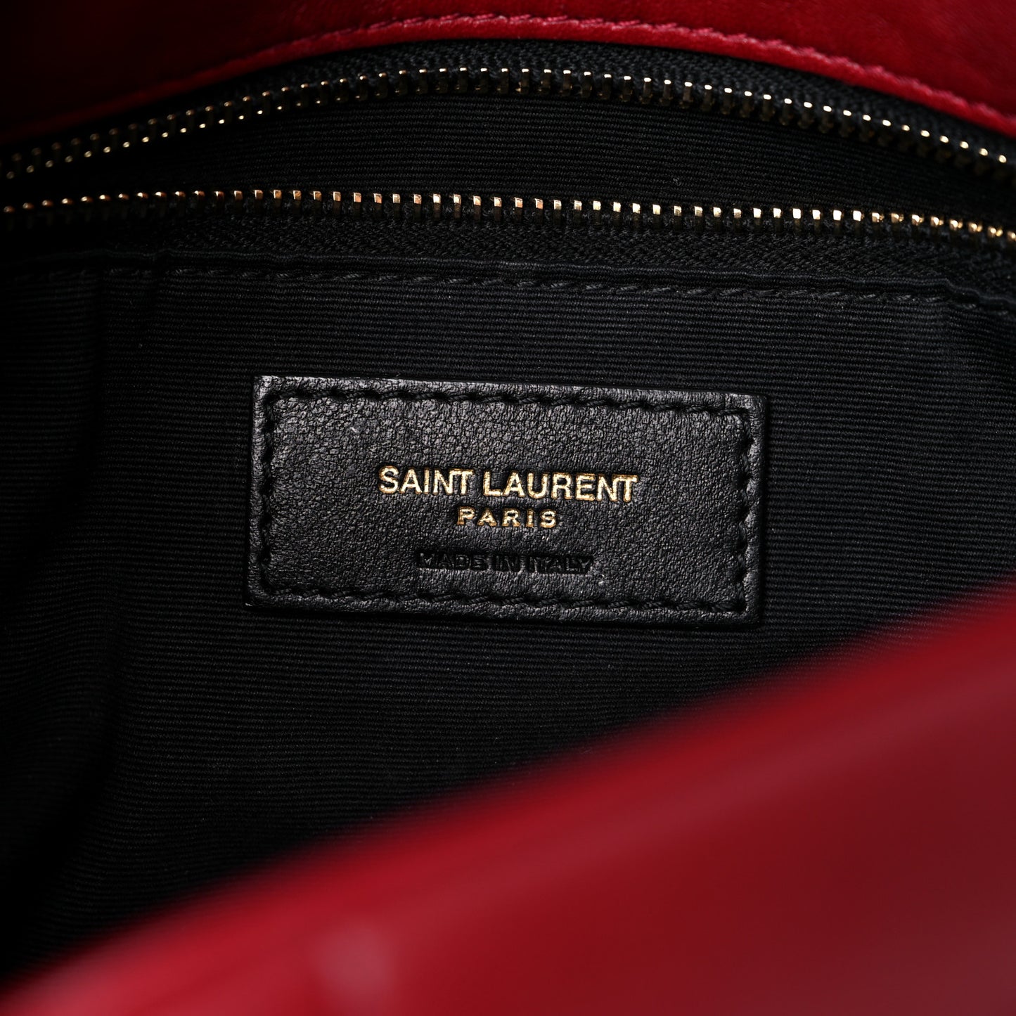 Lambskin Quilted Small Loulou Puffer Monogram Chain Satchel Red