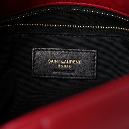 Saint Laurent Lambskin Quilted Small Loulou Puffer Monogram Chain Satchel Red 6 of 12