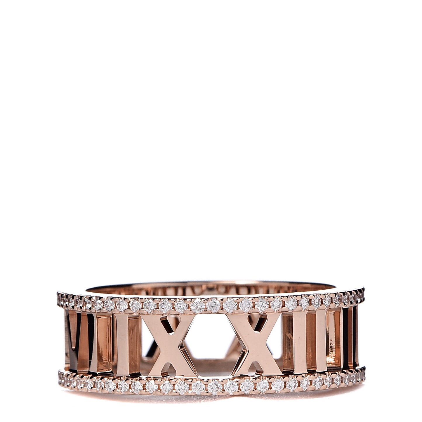 18K Rose Gold Diamond Atlas Open Pave Ring 56 7.5