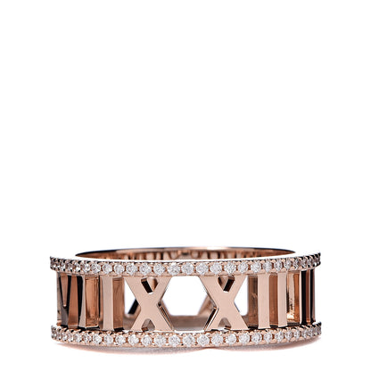 Tiffany 18K Rose Gold Diamond Atlas Open Pave Ring 56 7.5 3 of 4