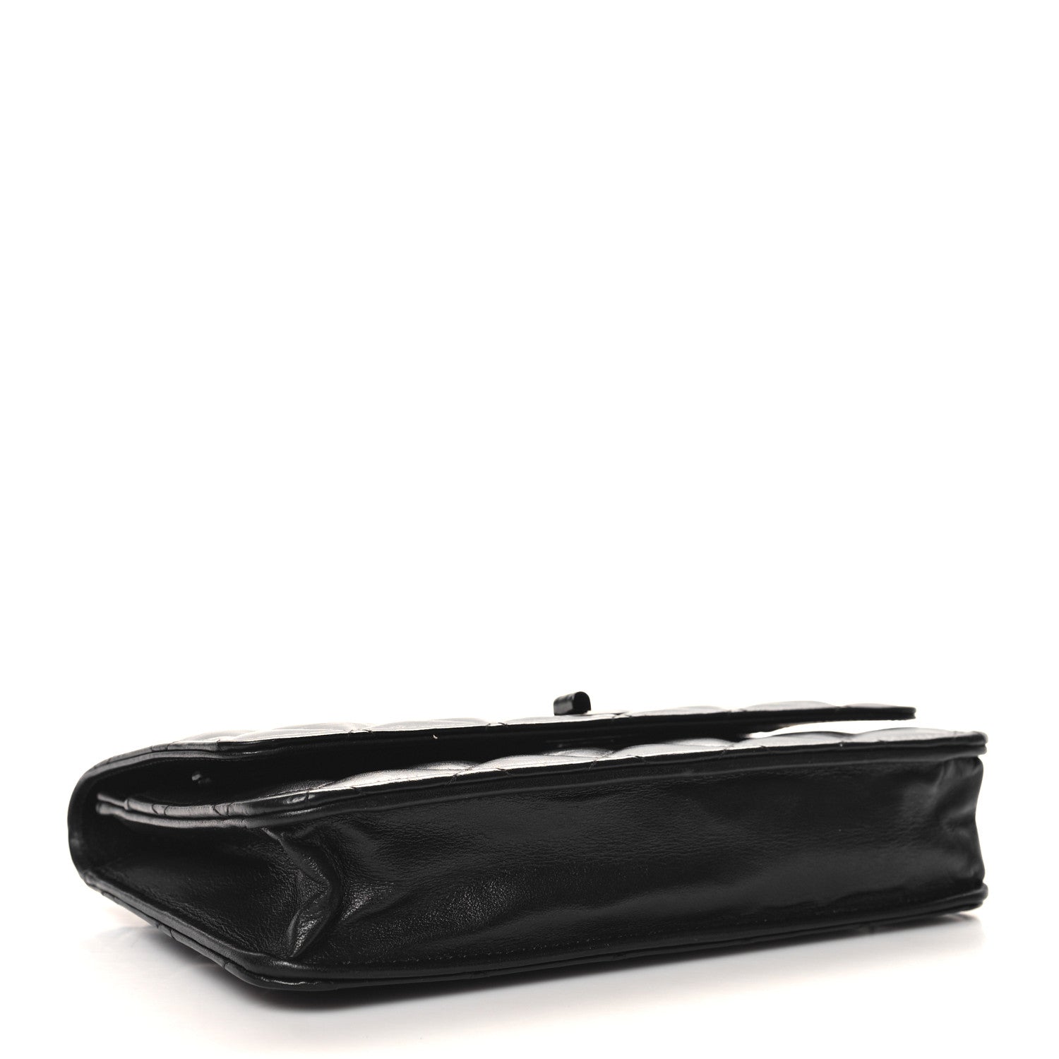 Chanel Aged Calfskin Quilted Reissue 2.55 Wallet On Chain WOC So Black 4 of 11