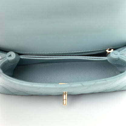 Chanel Caviar Quilted Mini Coco Handle Flap Light Blue 5 of 15