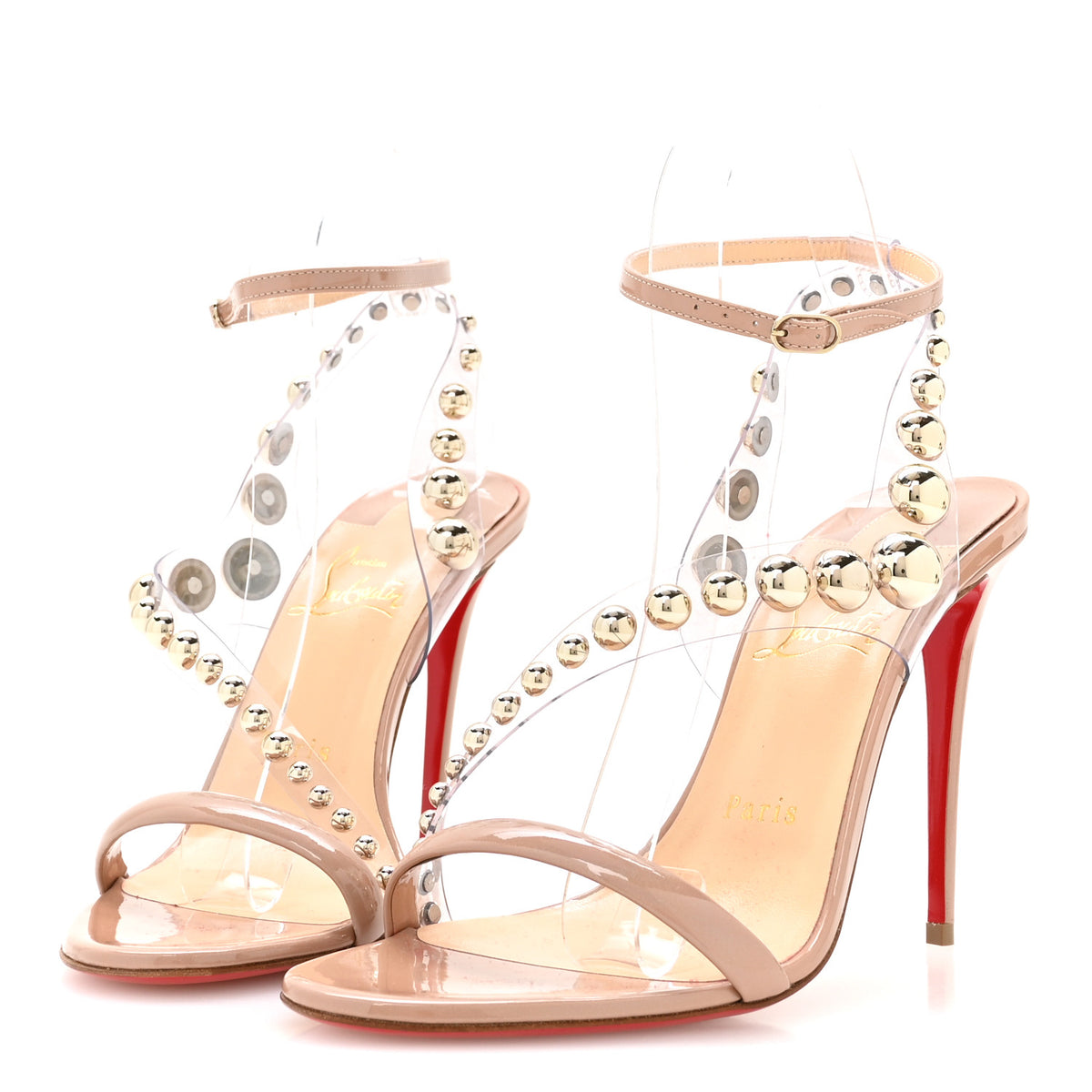 Patent After Sun PVC Corinetta 100 Sandals 38 Nude White Gold