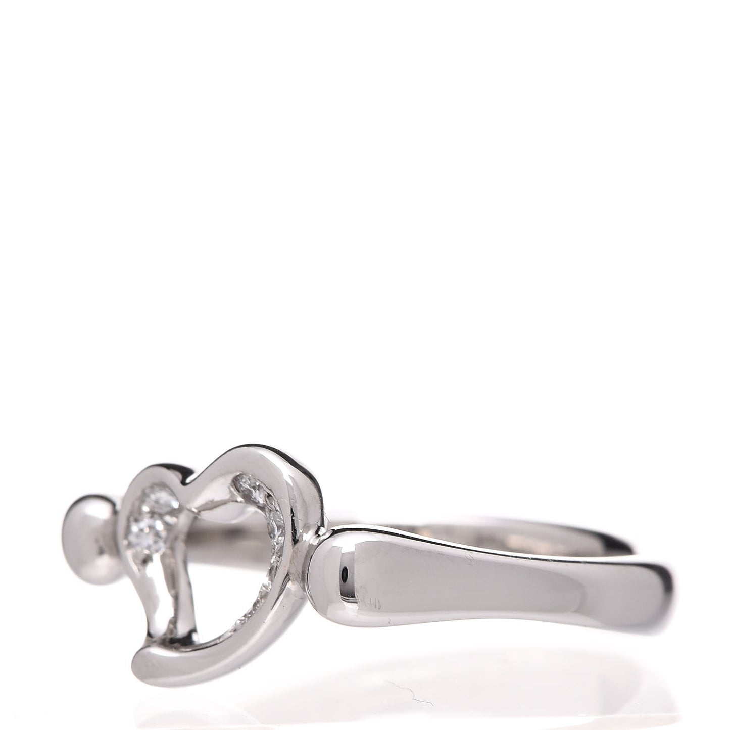 Platinum Diamond Elsa Peretti Open Heart Ring 49 4.75