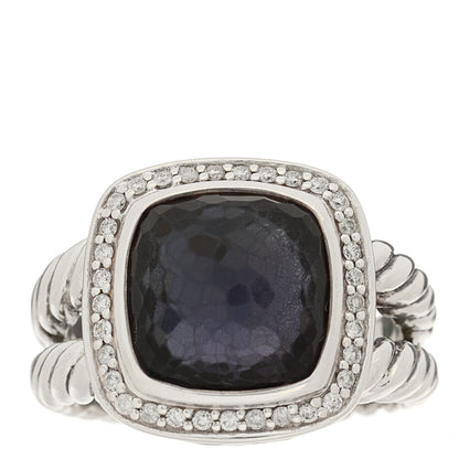 David Yurman Sterling Silver Diamond Black Orchid 11mm Albion Ring 57 8 1 of 5