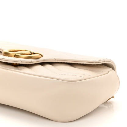Gucci Calfskin Matelasse Super Mini GG Marmont Shoulder Bag White 8 of 10