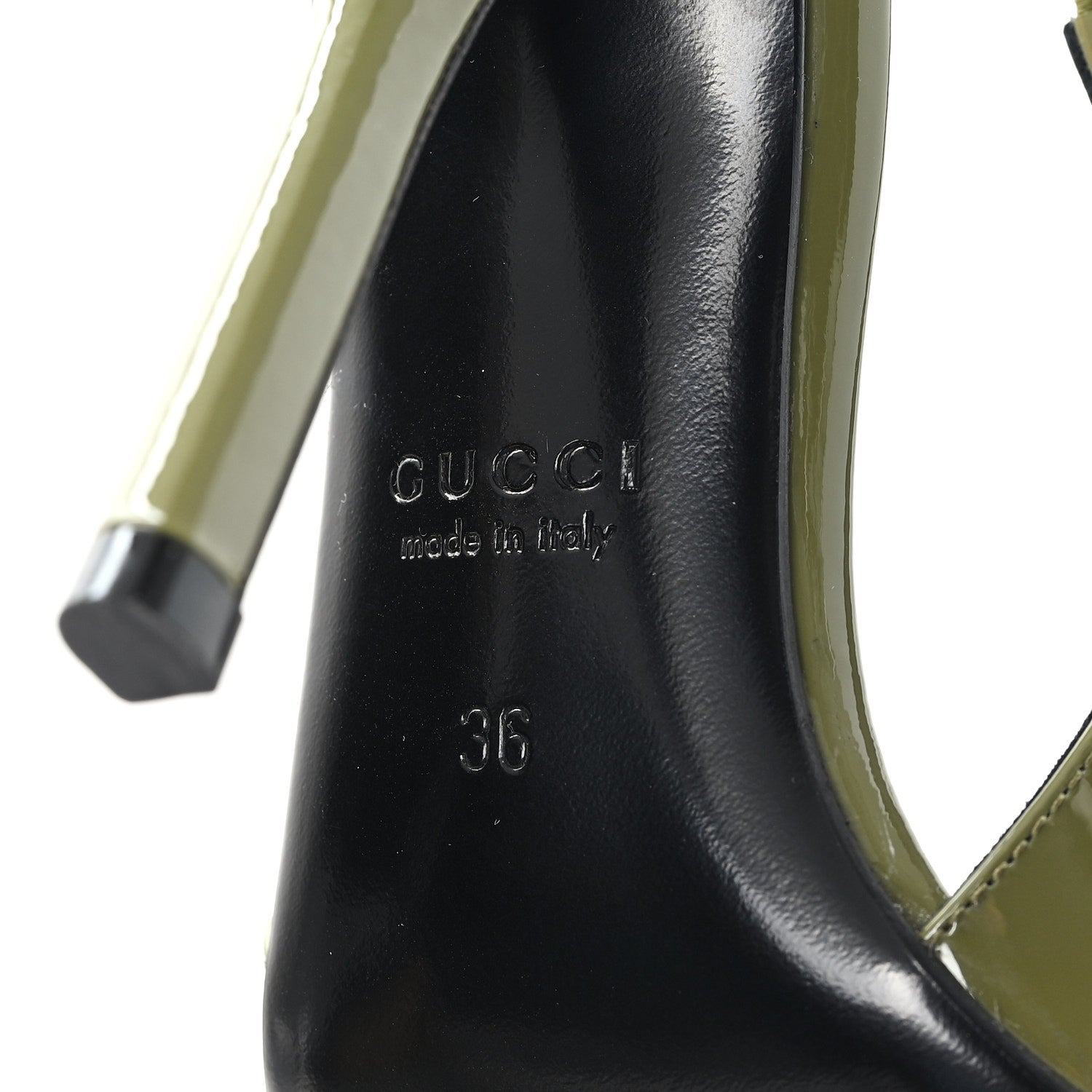 Gucci Vernice Crystal Nappa Charlotte Signoria 105 Slingback Pumps 36 Herbs Light Green 7 of 10