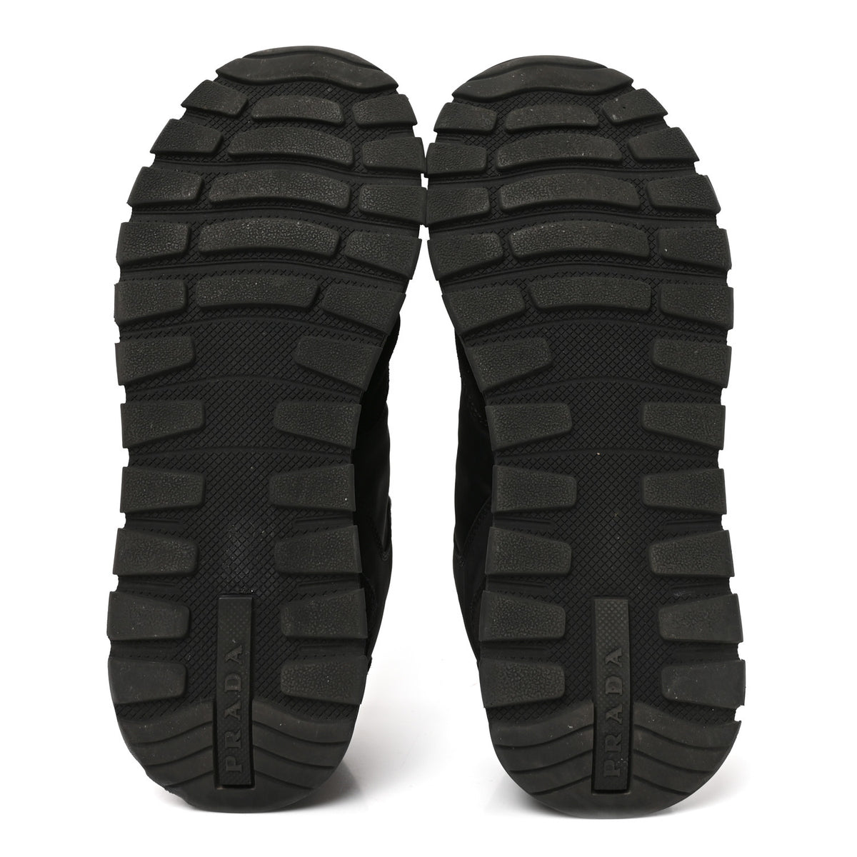 Re-Nylon Suede Metal Triangle Sneakers 38 Black