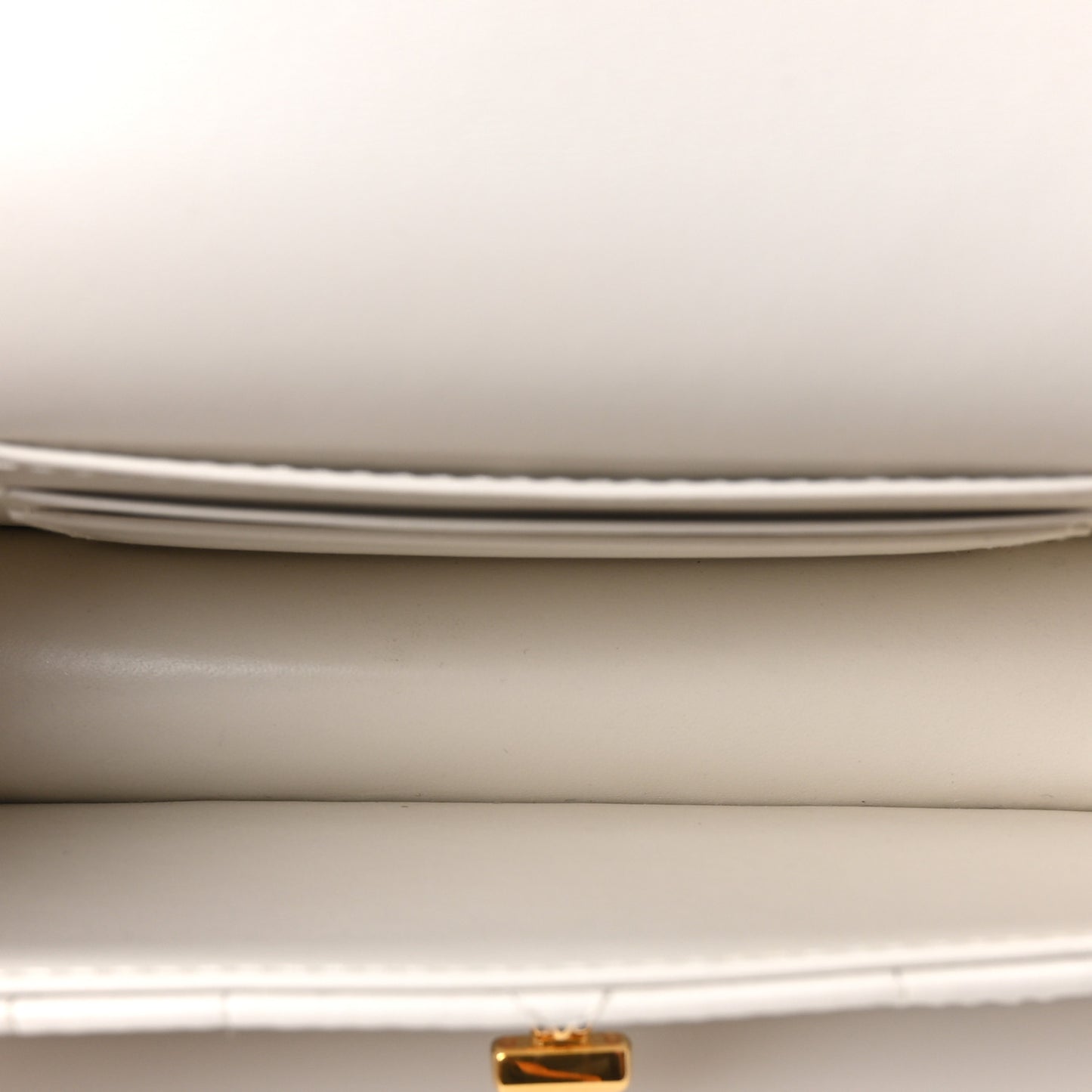 Lambskin Macrocannage Miss Caro Pouch With Chain White