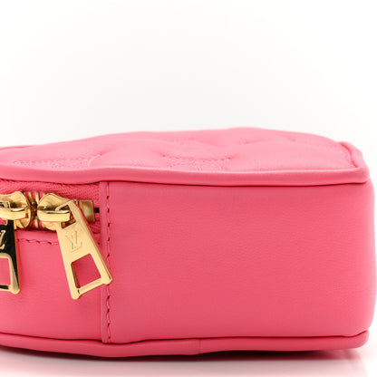 Louis Vuitton Calfskin Embroidered Monogram Pop My Heart Bag Pouch Dragon Fruit Pink 8 of 9