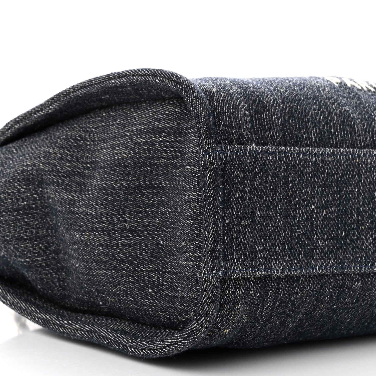 Denim Small Deauville Tote Dark Blue White