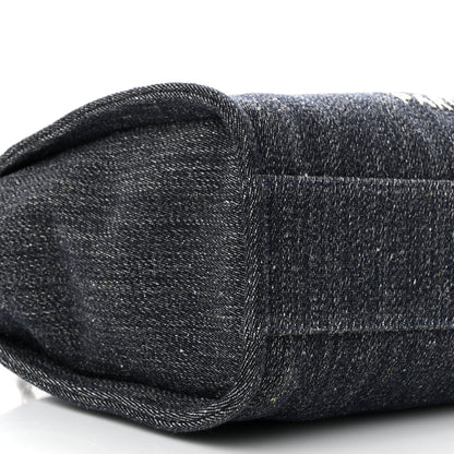 Chanel Denim Small Deauville Tote Dark Blue White 10 of 12