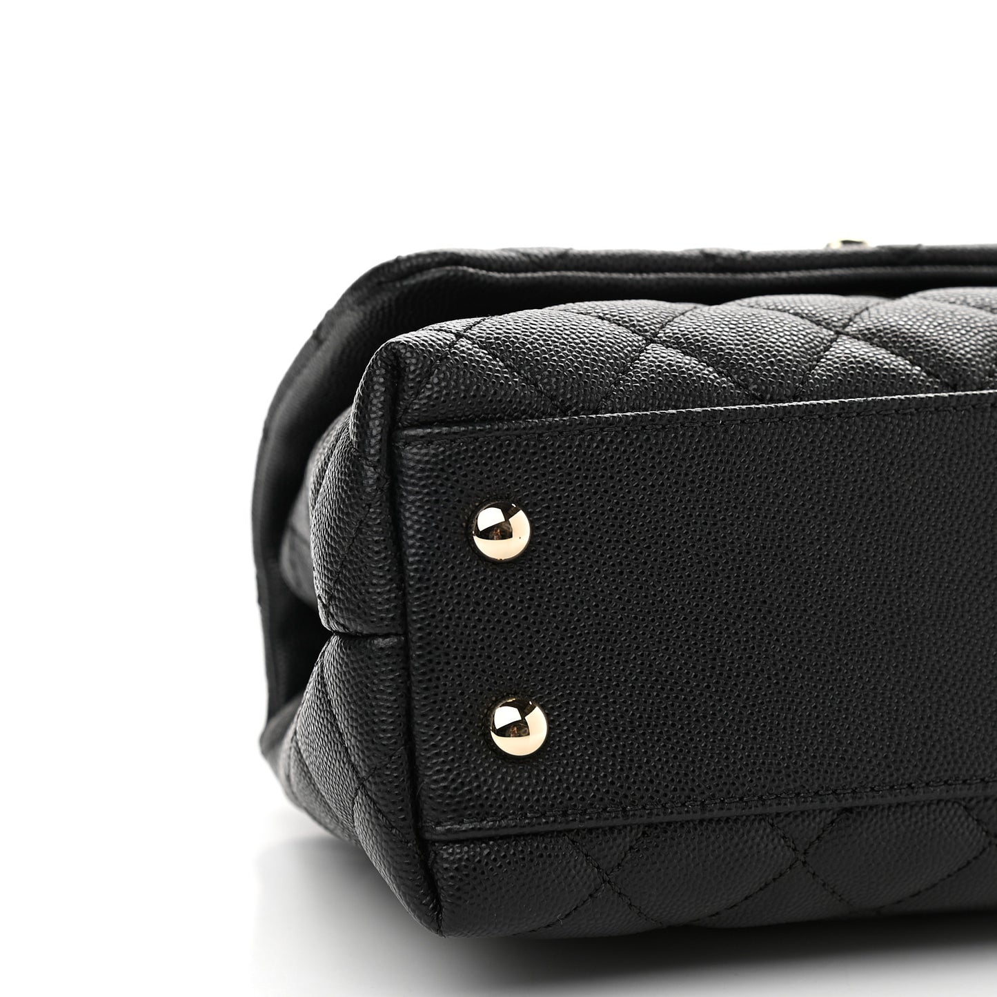 Caviar Quilted Mini Coco Handle Flap Black