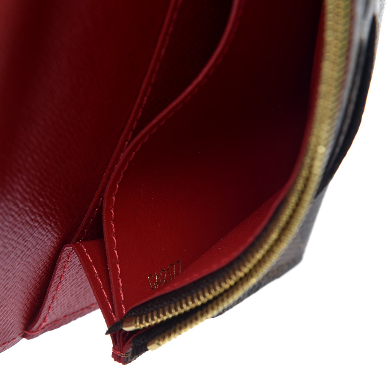 Louis Vuitton Damier Ebene Caissa Wallet Cherry 8 of 10