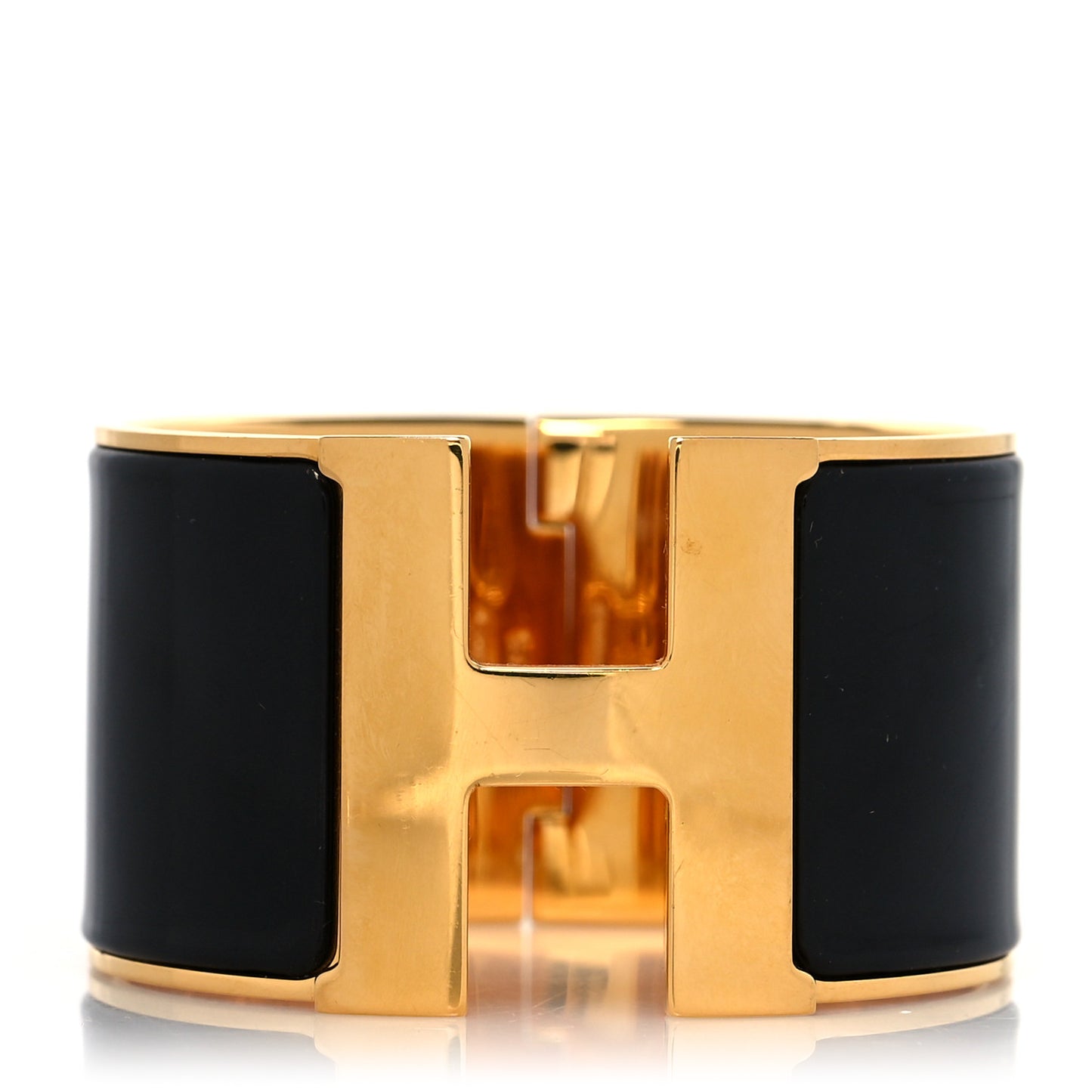 Enamel Extra Wide Clic Clac H Bracelet PM Black