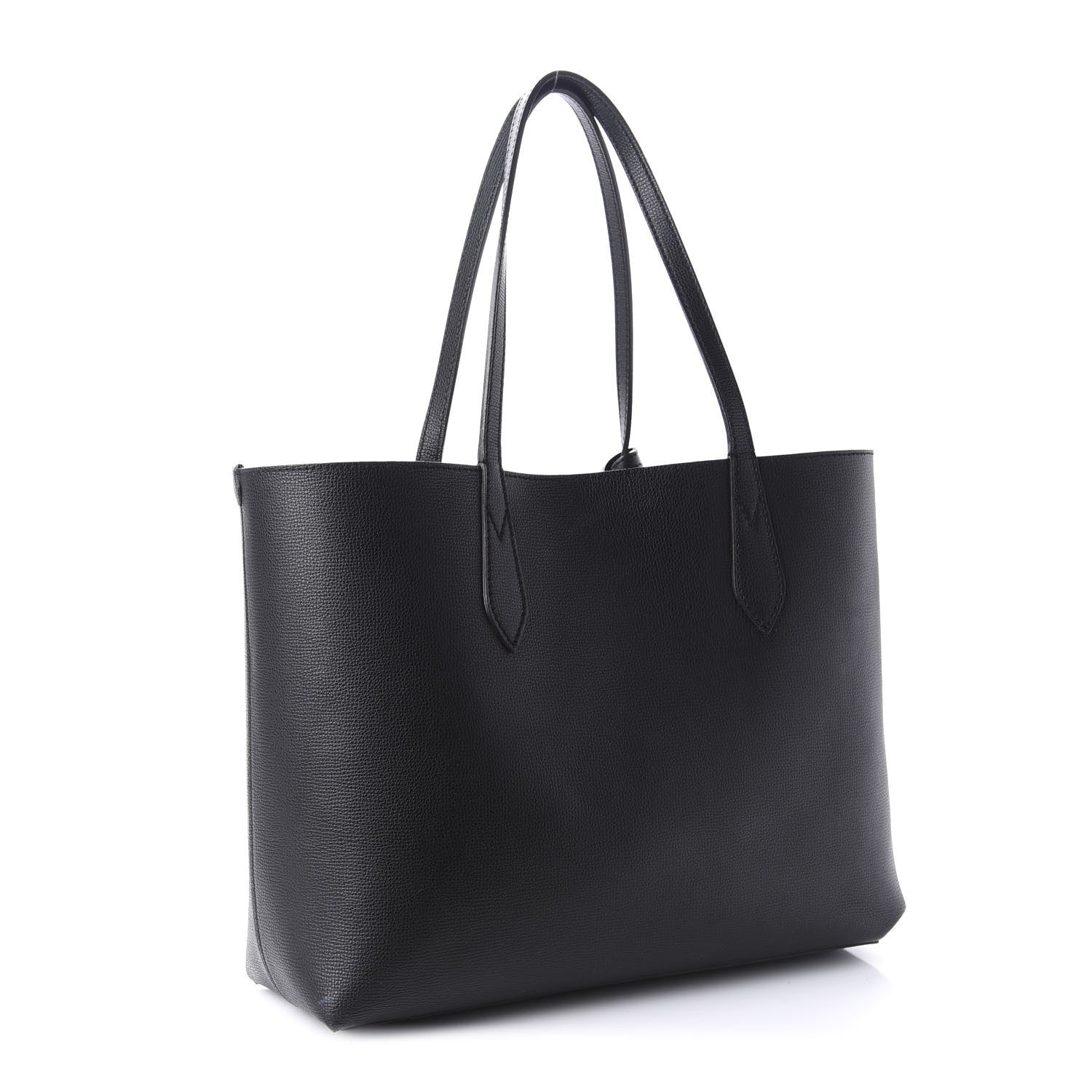 Burberry Grainy Calfskin Haymarket Check Medium Reversible Tote Black 6 of 22