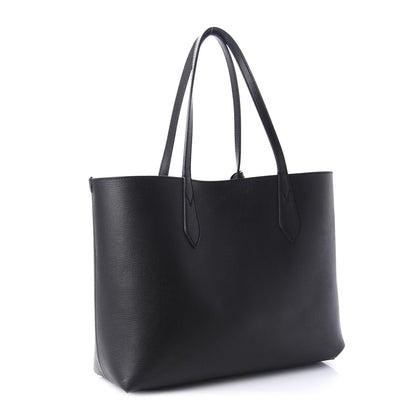 Burberry Grainy Calfskin Haymarket Check Medium Reversible Tote Black 6 of 22