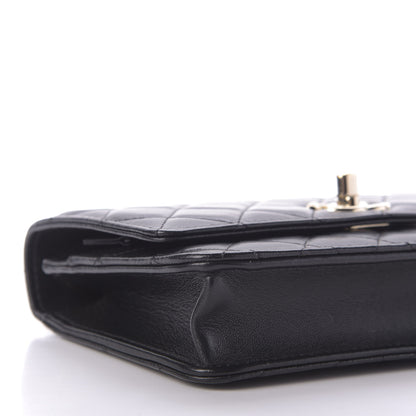 Chanel Lambskin Quilted Trendy CC Wallet On Chain WOC Black 6 of 10