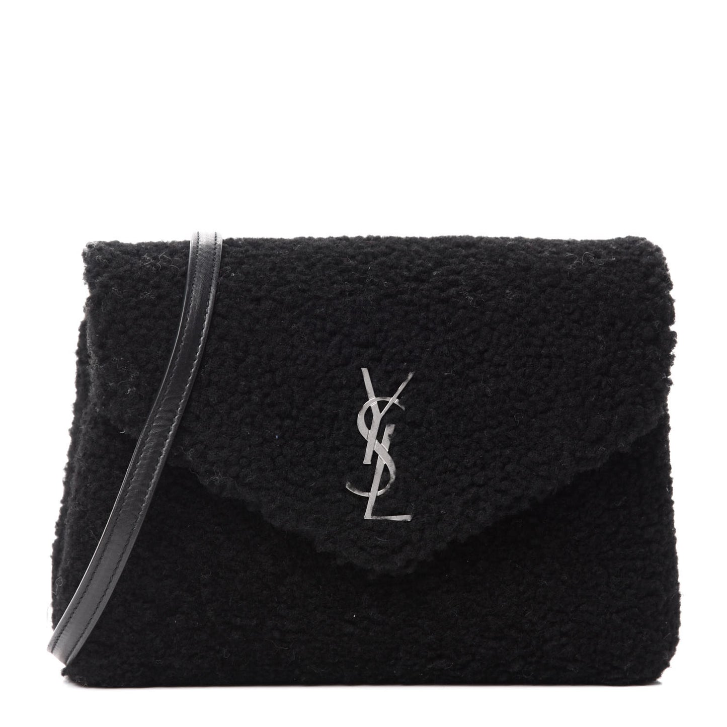 Shearling Toy Loulou Shoulder Bag Black