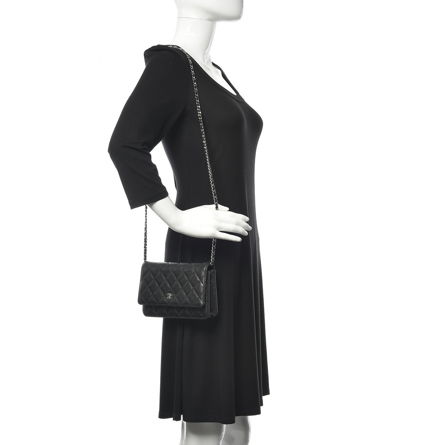 Chanel Caviar Quilted Wallet On Chain WOC Black 2 of 11