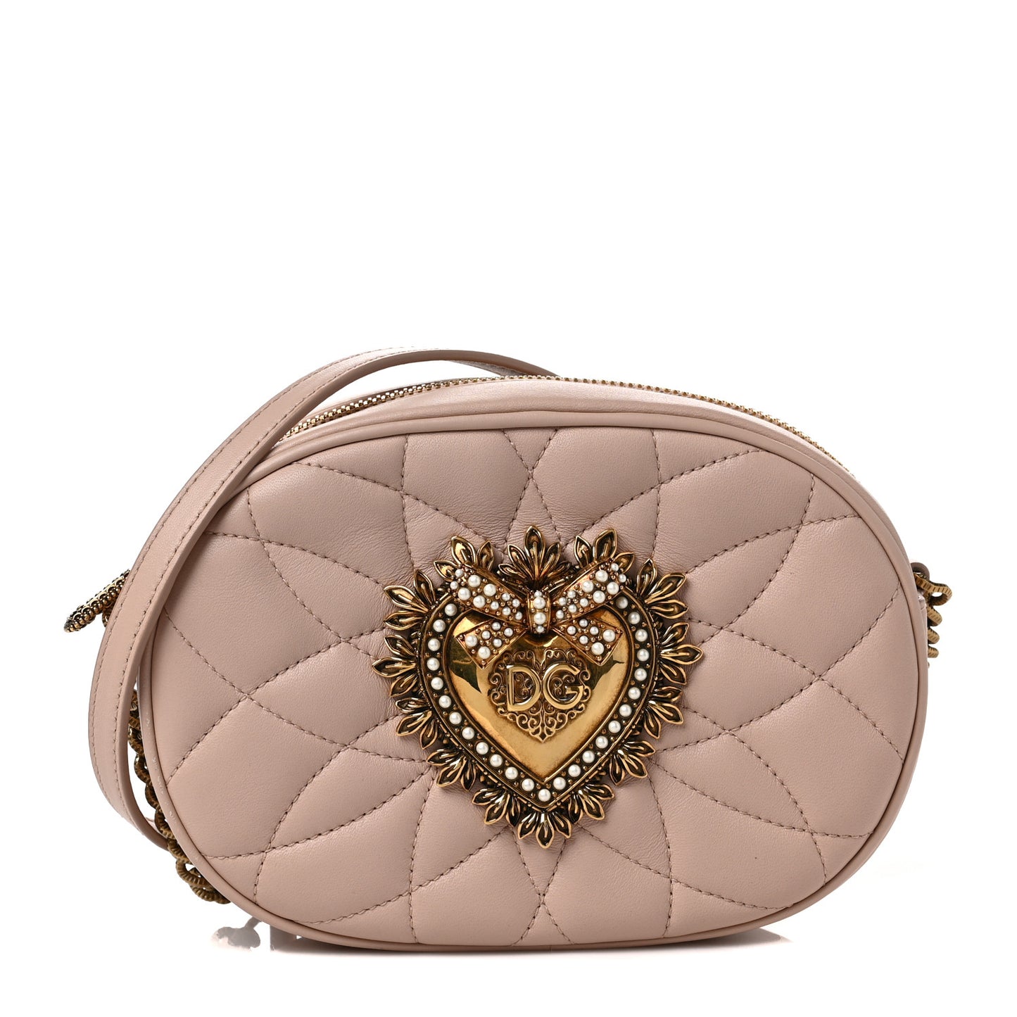 Calfskin Devotion Crossbody Bag Pale Pink