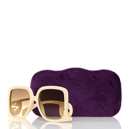 Gucci Acetate Rectangle Frame Sunglasses GG1326S White 8 of 8