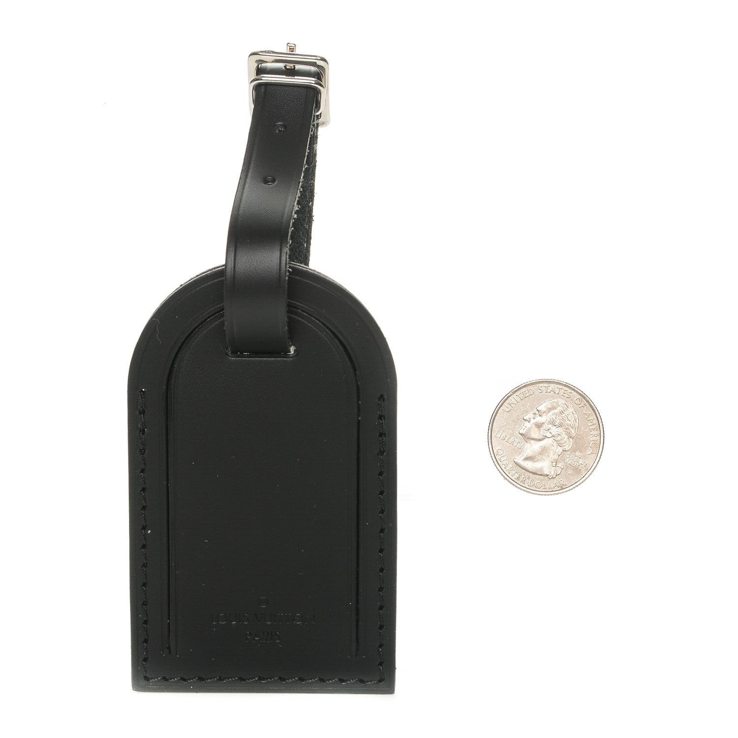 Louis Vuitton Calfskin Luggage Tag Black 2 of 3