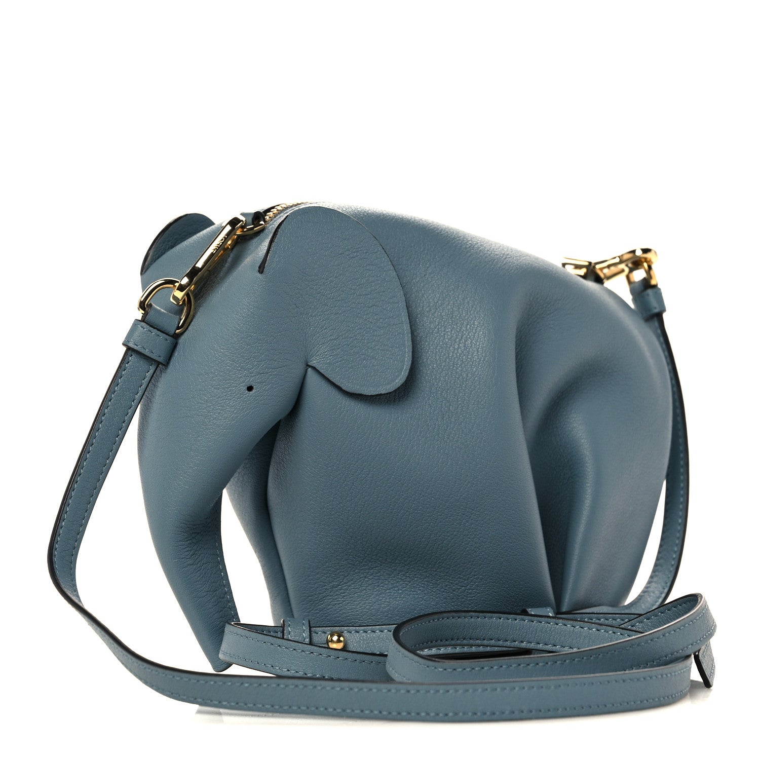 Loewe Calfskin Mini Elephant Crossbody Bag Stone Blue 3 of 9