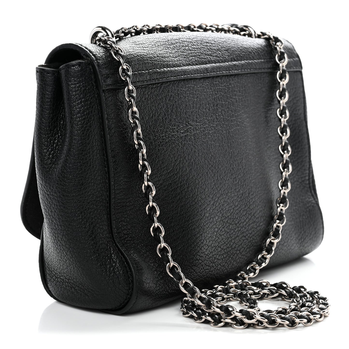 Glossy Goatskin Small Lily Flap Black