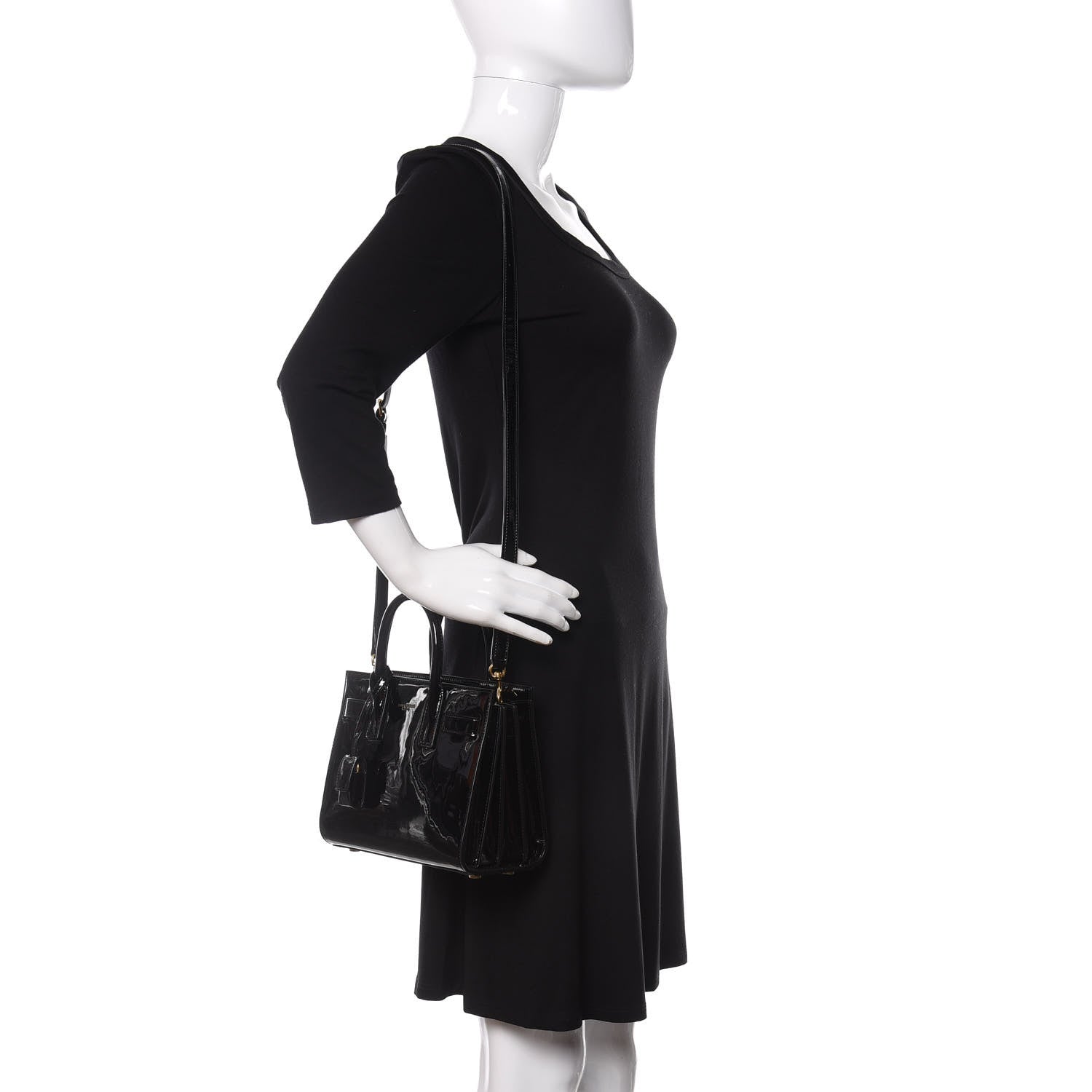 Saint Laurent Vernice Diamond Calfskin Nano Sac de Jour Black 2 of 8
