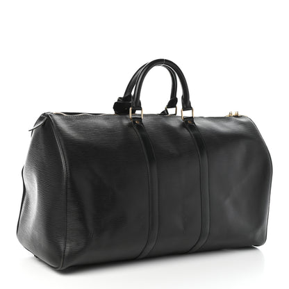 Louis Vuitton Epi Keepall 50 Black 3 of 9