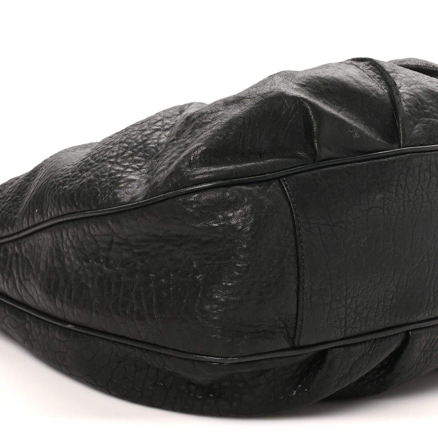 Crinkled Lambskin Mia Hobo Black