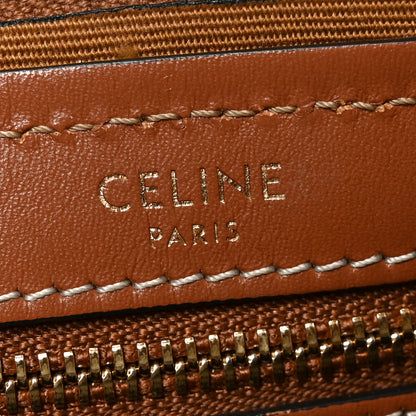 Celine Triomphe Canvas Calfskin Boston Bag Tan 6 of 9