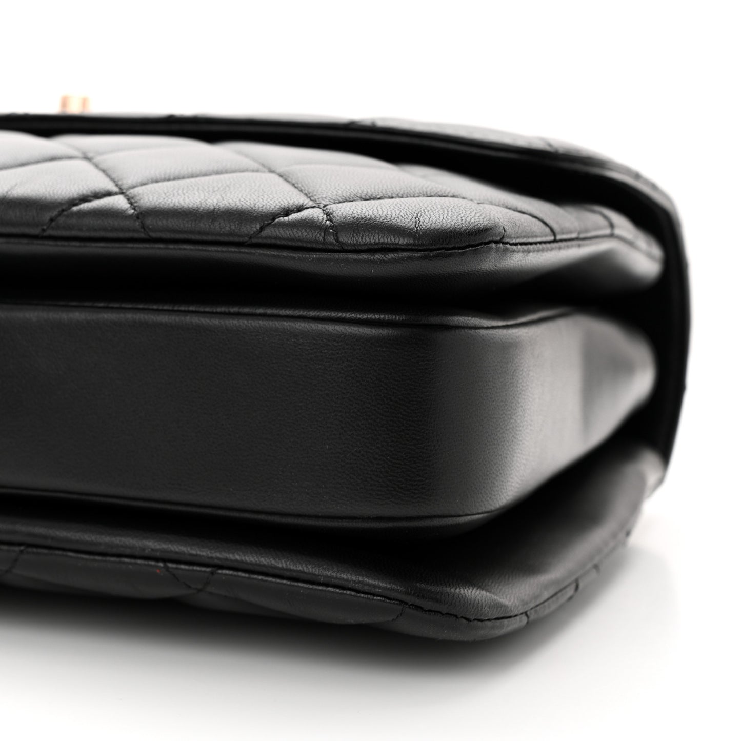 Lambskin Quilted Medium Trendy CC Flap Dual Handle Bag Black