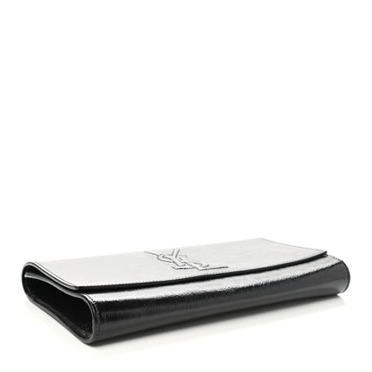 Saint Laurent Textured Patent Monogram Large Belle De Jour Clutch Black 4 of 7
