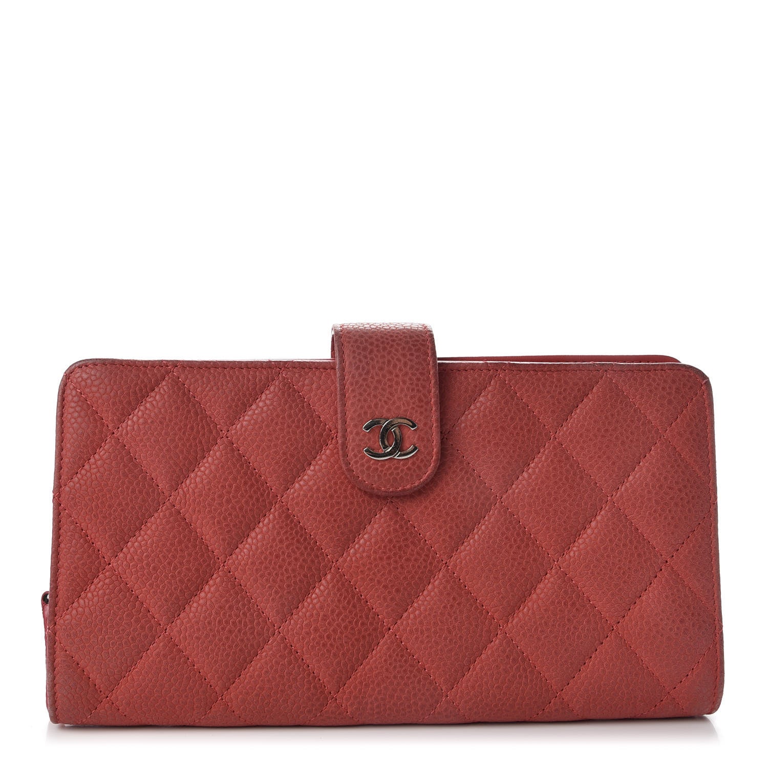 Chanel Iridescent Caviar Quilted CC French Flap Wallet Dark Pink 1 of 8