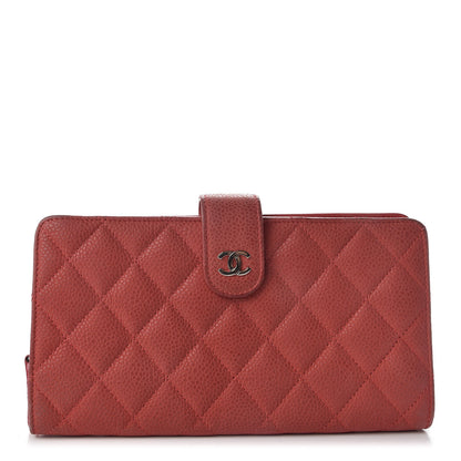 Chanel Iridescent Caviar Quilted CC French Flap Wallet Dark Pink 1 of 8