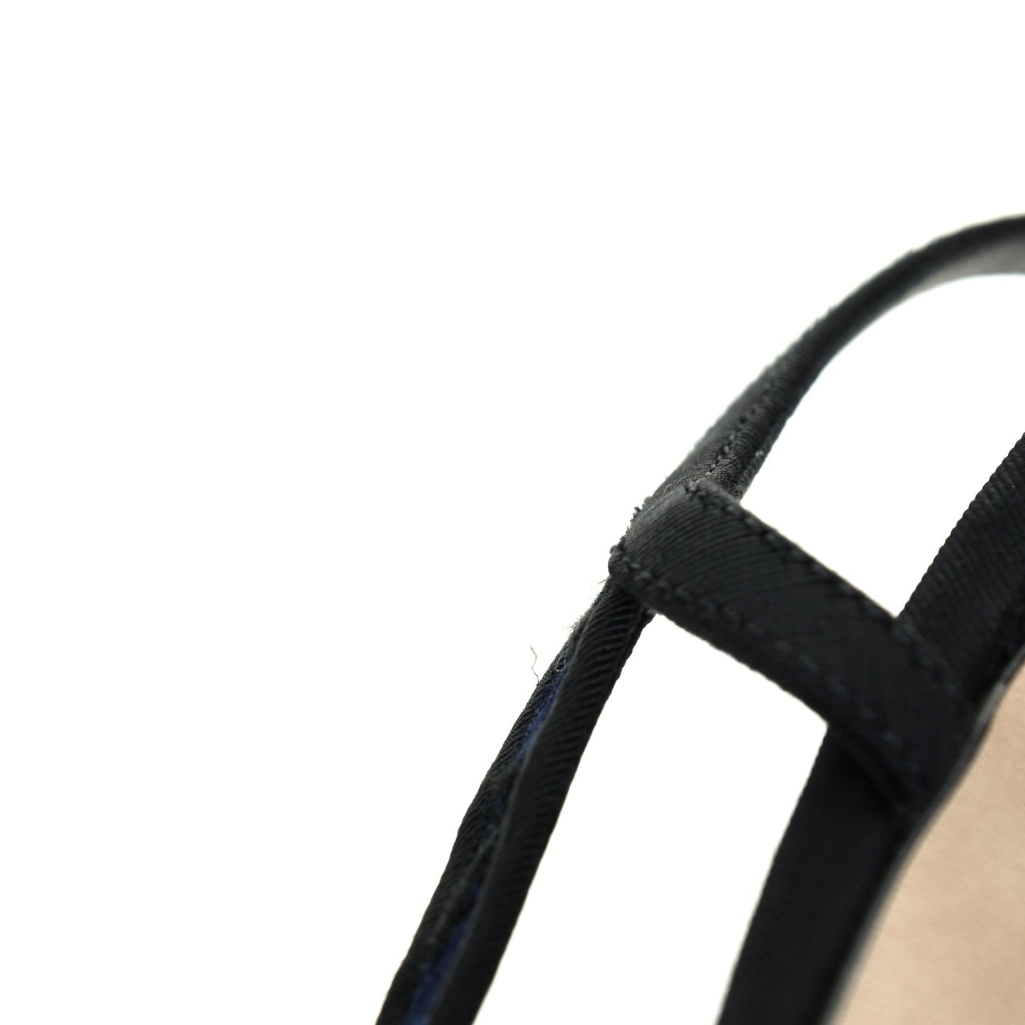 Lace Grosgrain Cap Toe CC Slingback Pumps 40 Navy Black