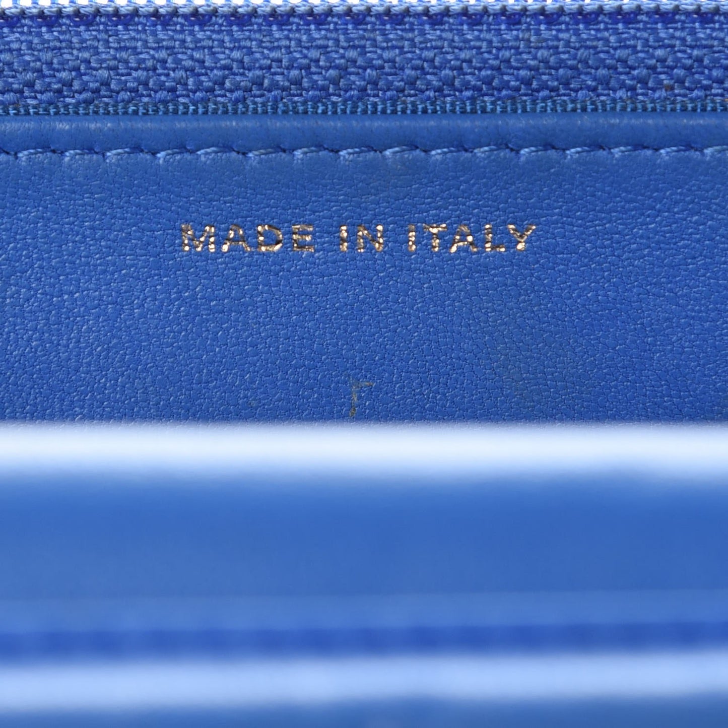 Lambskin Quilted Wallet On Chain WOC Blue