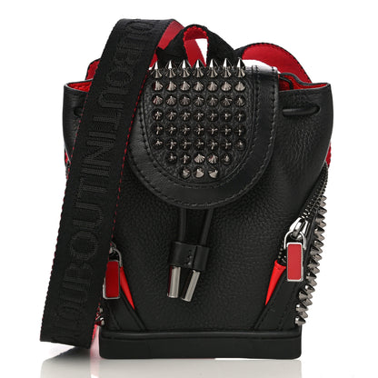 Christian Louboutin Calfskin Spiked Mini Explorafunk Keyring Bag Black 4 of 14