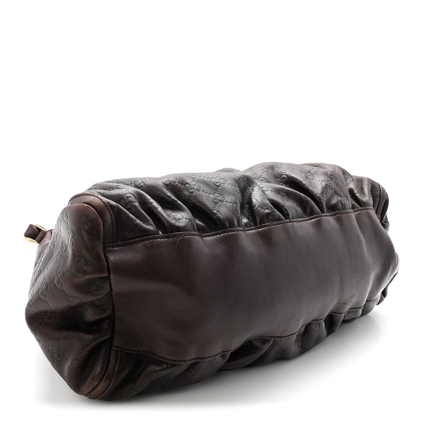 Guccissima Large D Gold Ring Hobo Chocolate Brown