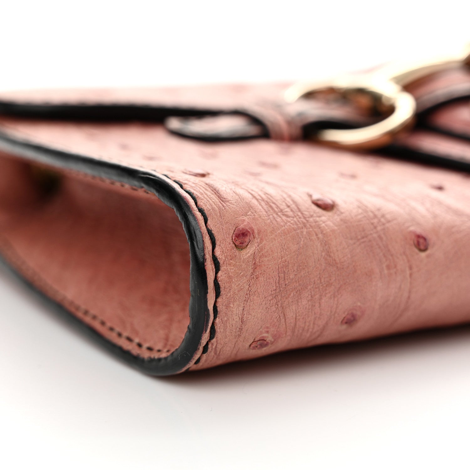 Gucci Ostrich Small Emily Chain Shoulder Bag Soft Pink 9 of 14