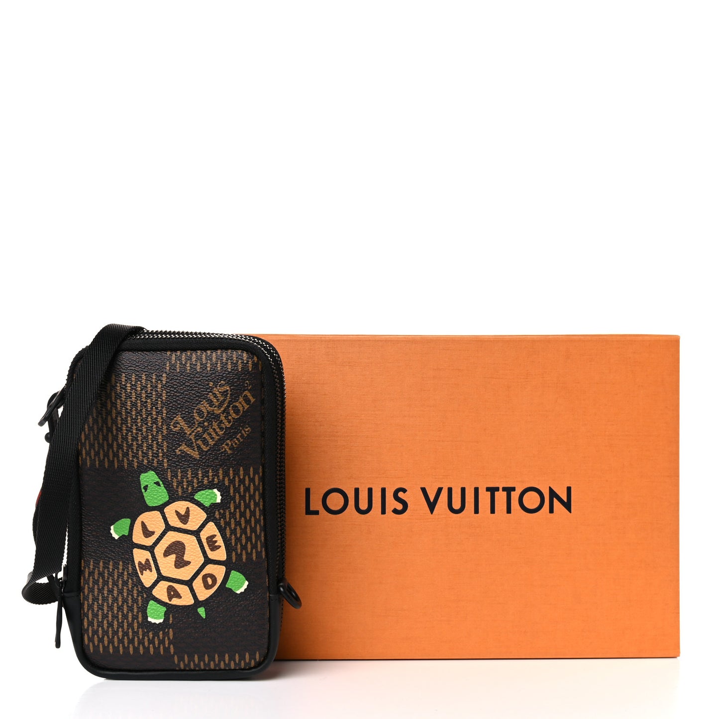 X NIGO Giant Damier Ebene Tortoise Double Phone Pouch